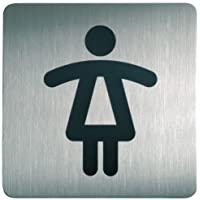Durable 495623 Pictograma WC damas- cuadrado- 150 x 150 mm- acero inoxidable